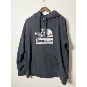 supreme x the north face metallic logo hoodie